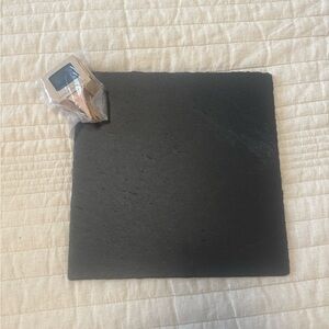 Crate & Barrel Black Cheese Board & Markers